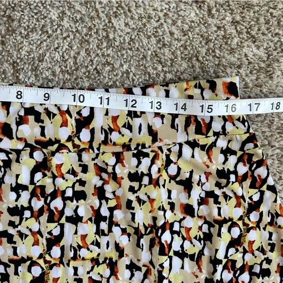 🦋 Jones Wear Yellow Black Orange Speckled Midi Skirt Large - Picture 4 of 5